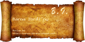 Barna Ibrány névjegykártya